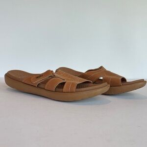 Women's Tan Slide Sandals with Cushioned Sole